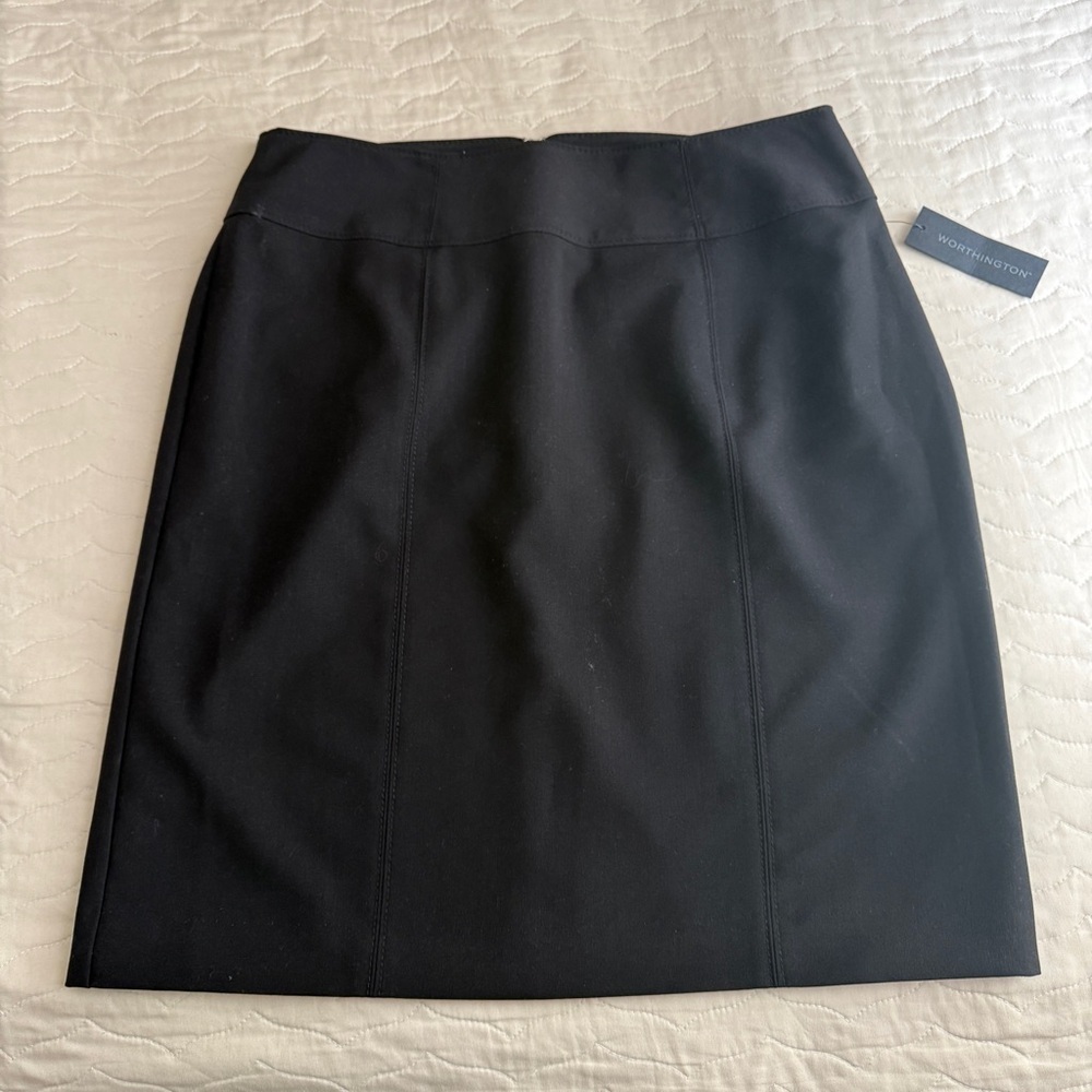 Worthington Elegant Black Pencil Skirt NWT